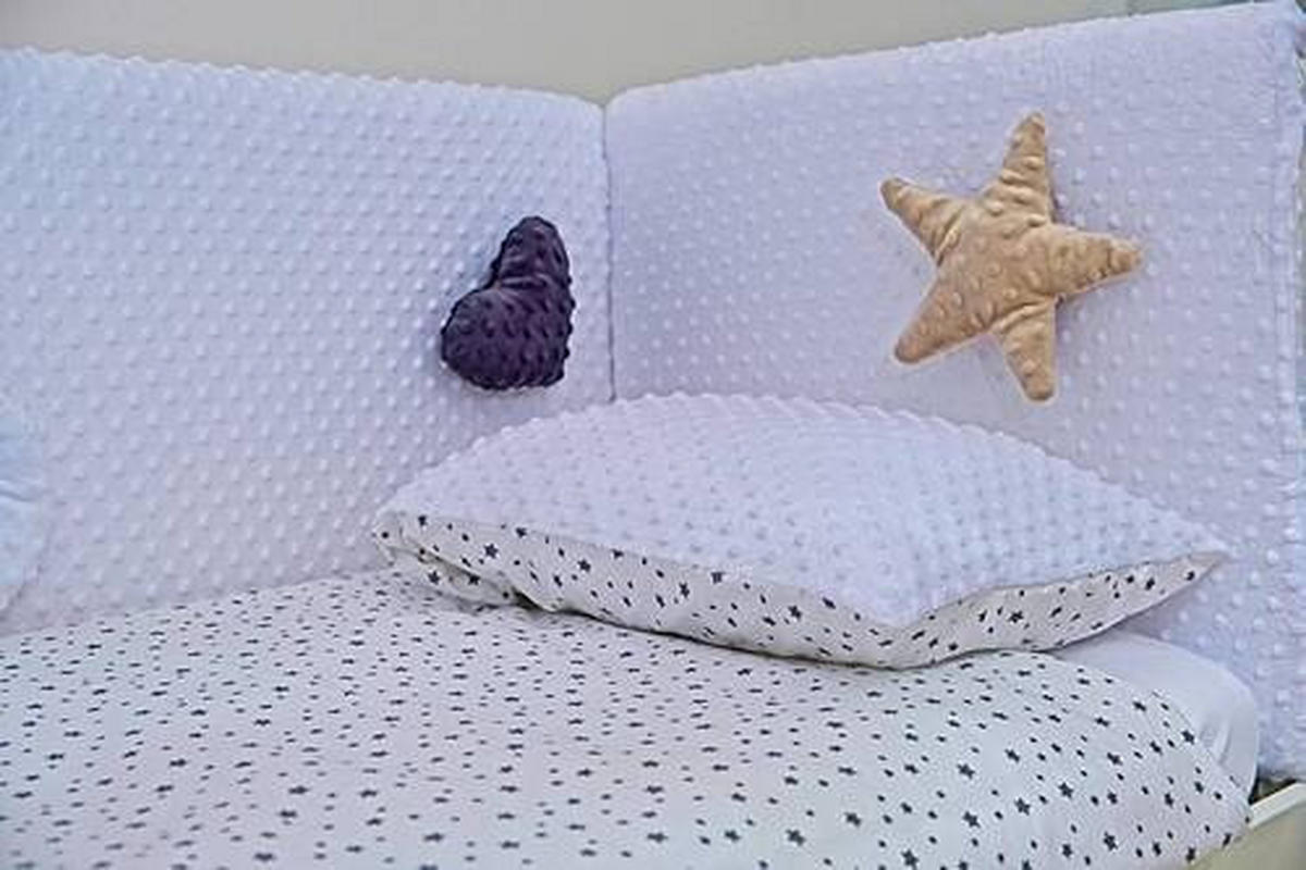 TEKSTILNA OGRADICA ZA KREVETAC   - bela, Osnovno, tekstil (60/120/60cm)