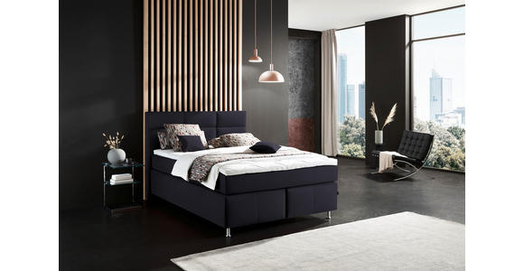 BOXSPRINGBETT 140/200 cm in Graphitfarben - Alufarben/Graphitfarben, KONVENTIONELL, Textil/Metall (140/200cm) - Dieter Knoll