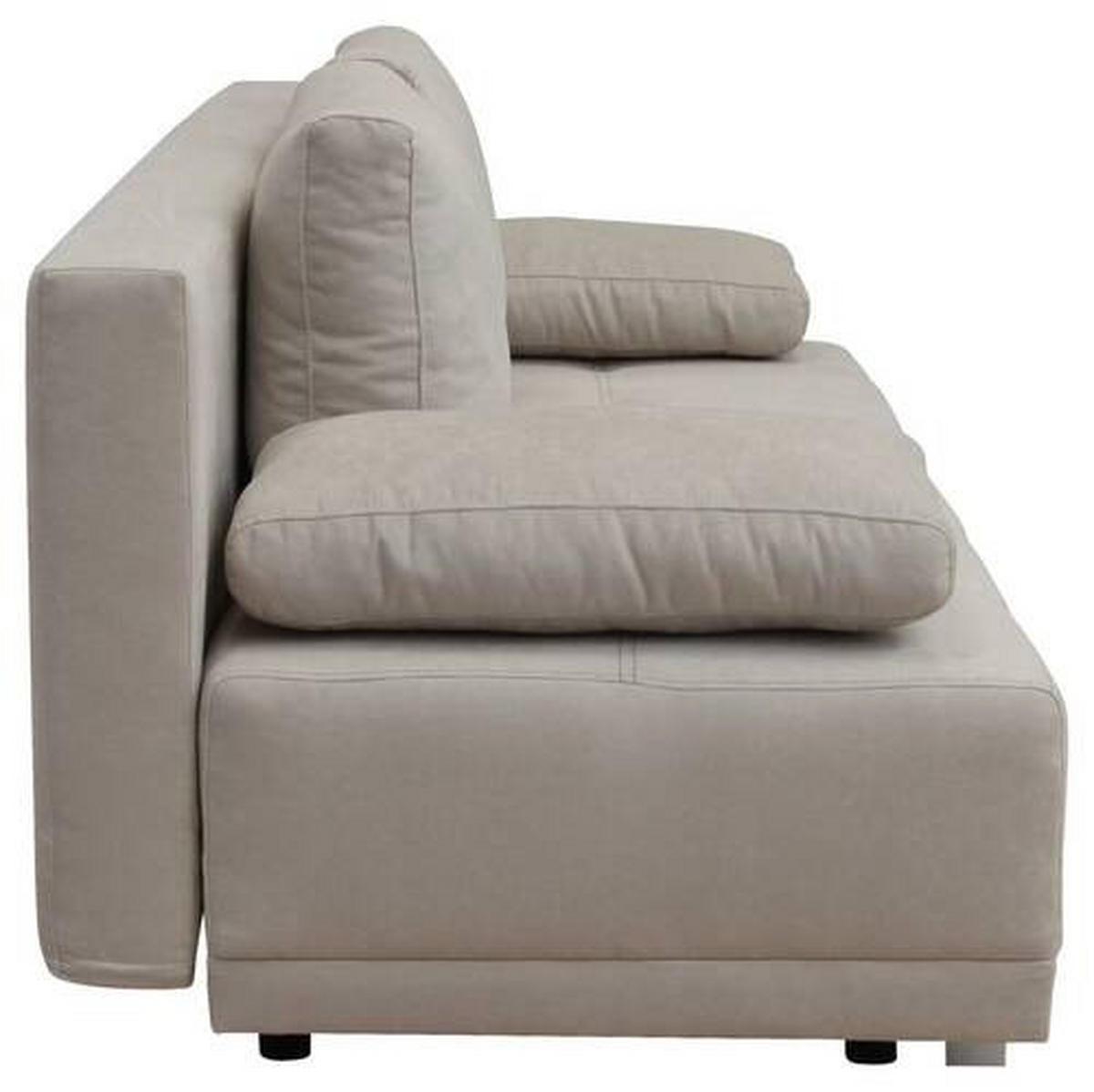 SCHLAFSOFA  mit Schlafen auf Sitzhöhe, Rücken echt Samt Beige  - Chromfarben/Beige, Design, Kunststoff/Textil (194/77/89cm) - MID.YOU