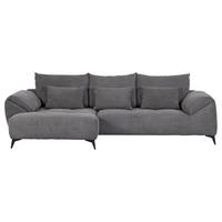 ECKSOFA in Cord Dunkelgrau  - Dunkelgrau/Schwarz, Konventionell, Textil/Metall (176/311cm) - Carryhome
