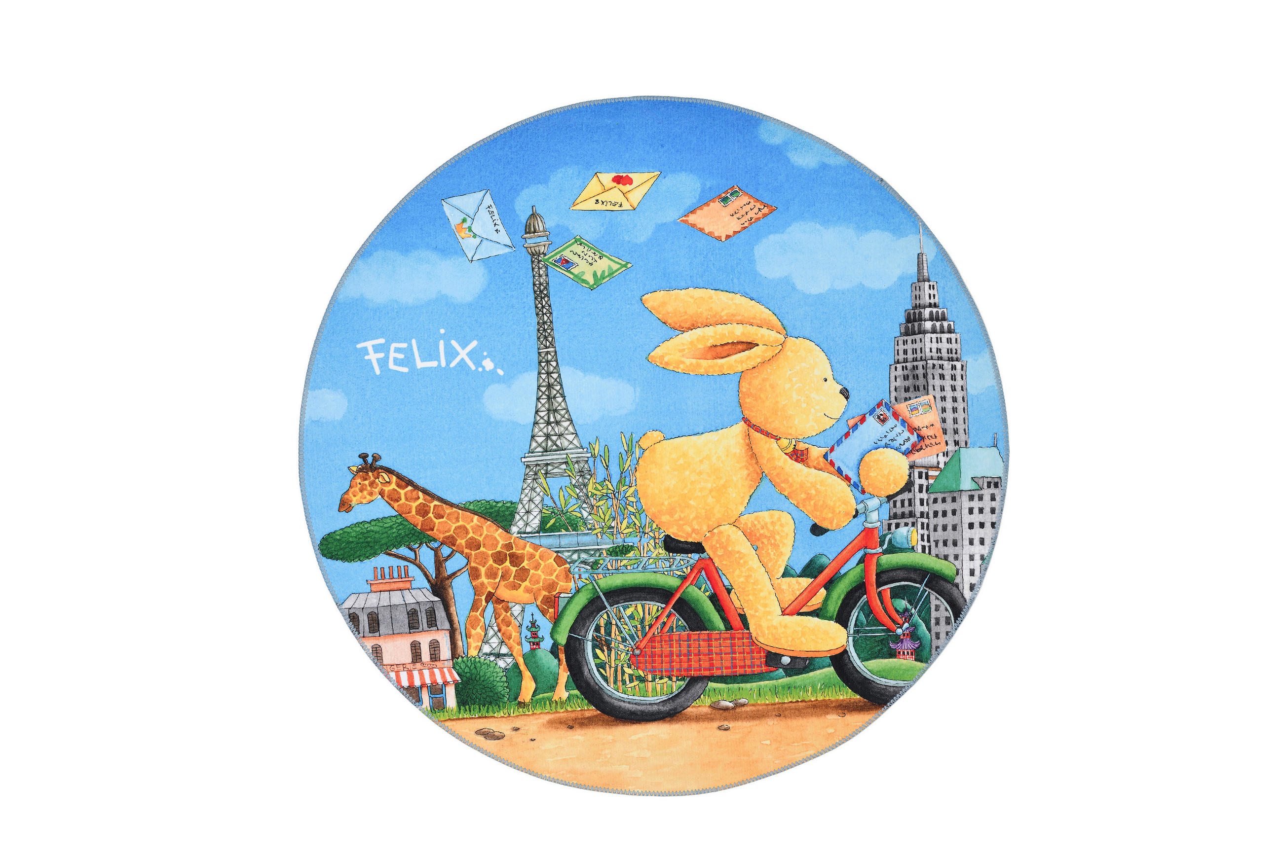 KINDERTEPPICH 100 cm Felix der Hase  - Blau, Design, Textil (100cm)