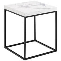 ODKLÁDACÍ STOLEK, bílá - bílá/černá, Design, kov/kompozitní dřevo (40/40/45cm) - Livetastic
