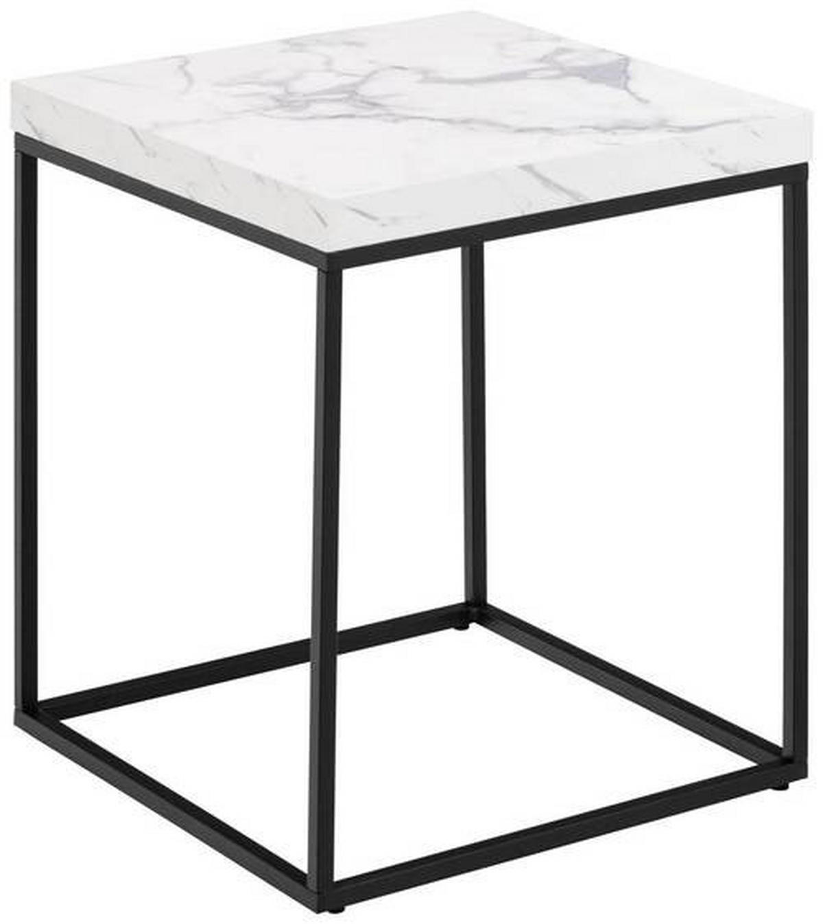 ODKLÁDACÍ STOLEK, bílá - bílá/černá, Design, kov/kompozitní dřevo (40/40/45cm) - Livetastic