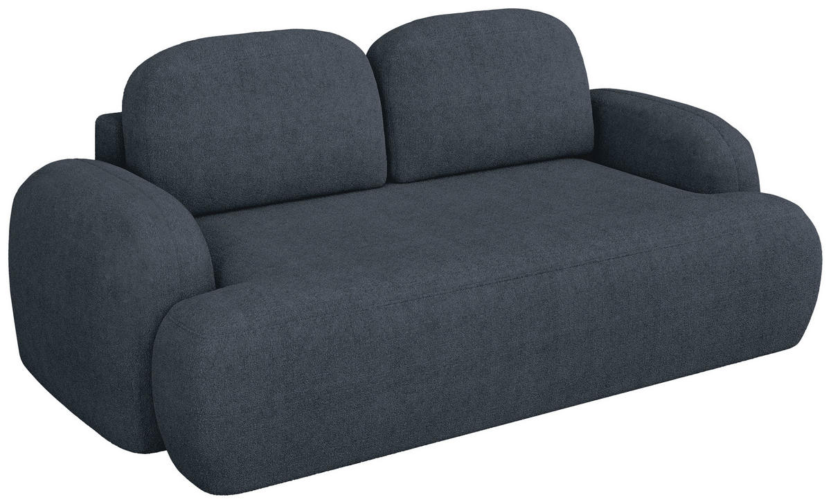 2-SITZER-SOFA Sevilla Plus Bouclé Blau  - Blau/Schwarz, Design, Kunststoff/Textil (210/92/110cm) - MID.YOU
