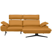 ECKSOFA Echtleder Goldfarben  - Beige/Goldfarben, Design, Leder/Metall (239/150cm) - Koinor