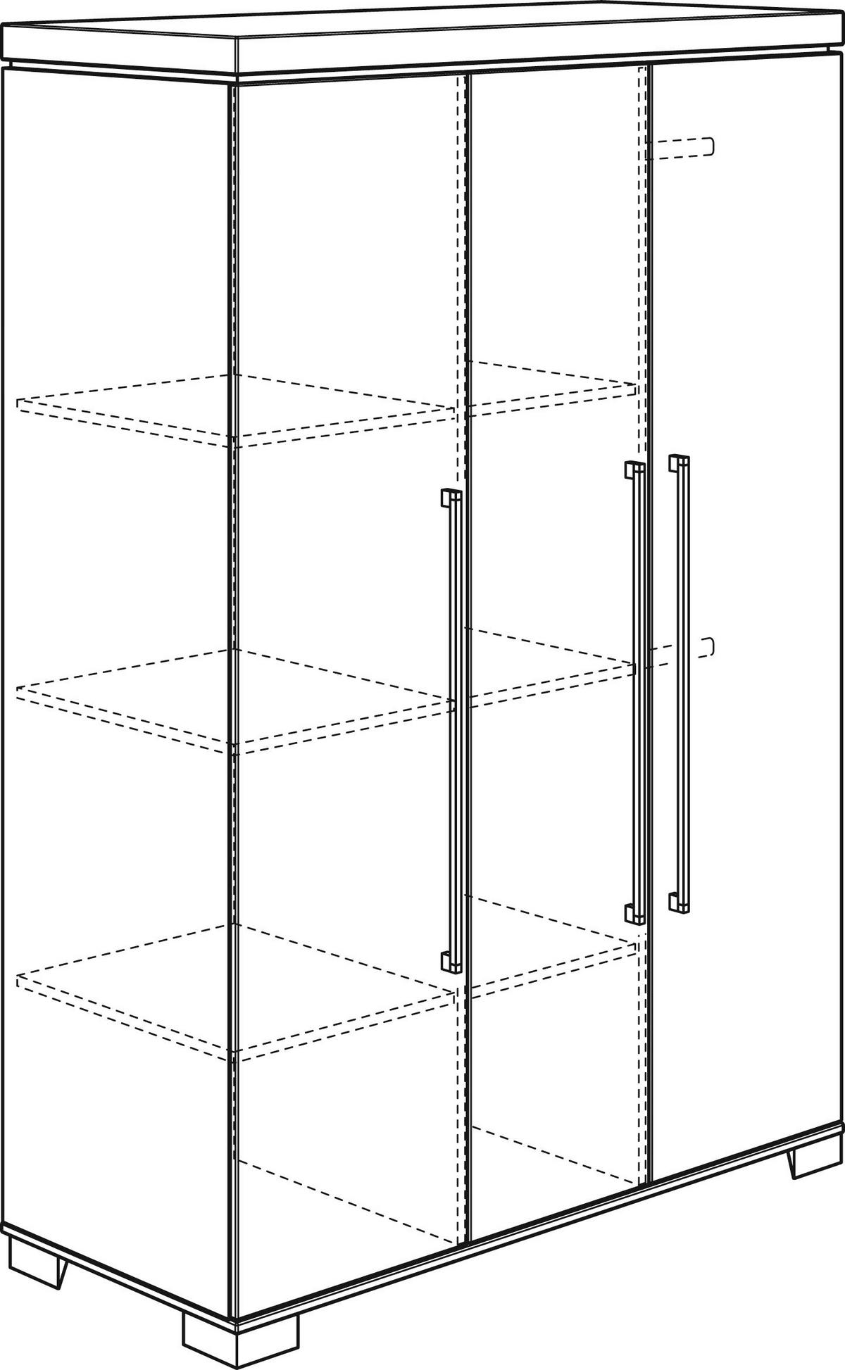 ORMAR ZA DJEČJU ODJEĆU  Kira  - bijela/srebrne boje, Konvencionalno, drvni materijal/metal (135,3/193,1/55,6cm) - Paidi