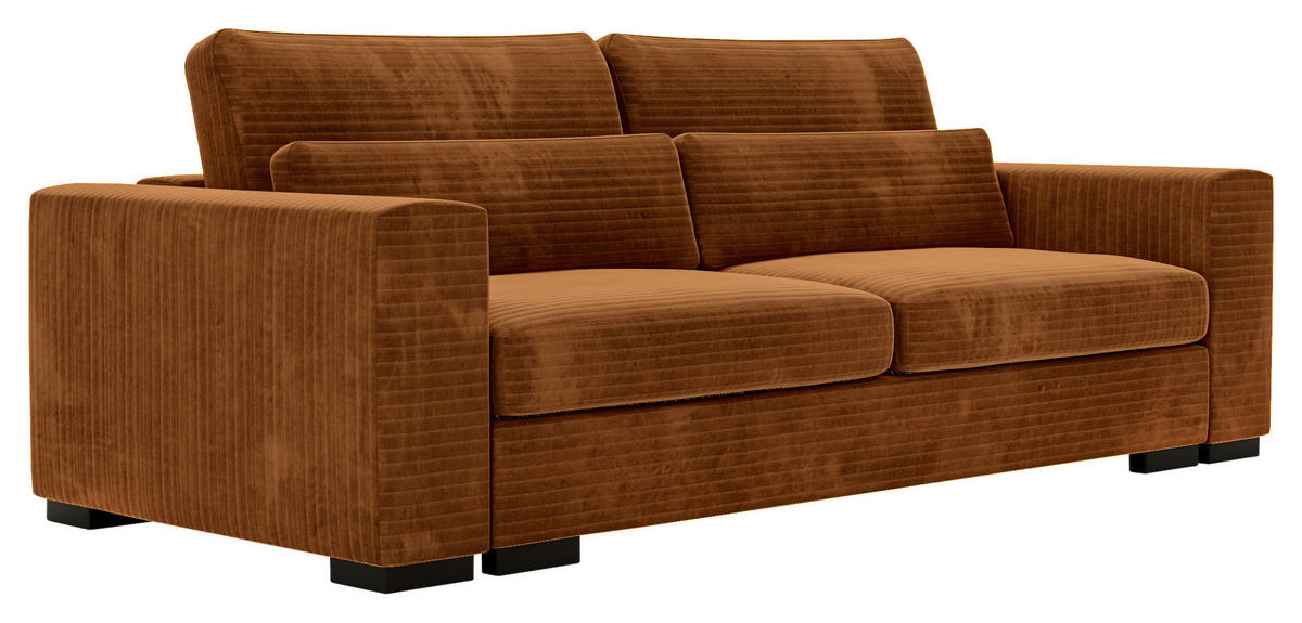 SCHLAFSOFA in Flachgewebe Rostfarben  - Rostfarben/Schwarz, Konventionell, Kunststoff/Textil (236/78/114cm) - Carryhome