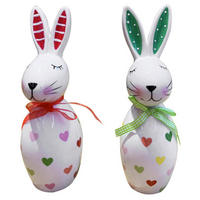 UKRASNI ZEC - zelena/bela, Lajfstajl, keramika (9/26,7/8,7cm)