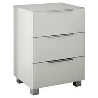 NACHTTISCH 45,1/63,5/40,2 cm  in Weiss  - Chromfarben/Weiss, Konventionell, Glas/Holzwerkstoff (45,1/63,5/40,2cm) - Xora