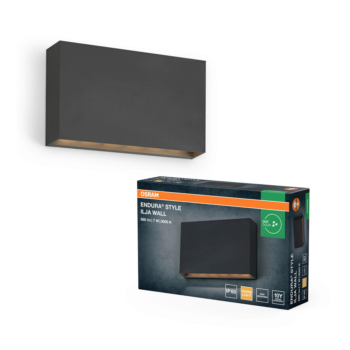 LED-AUßENLEUCHTE 20/4/12,5 cm   - Dunkelgrau, Basics, Kunststoff (20/4/12,5cm) - Osram