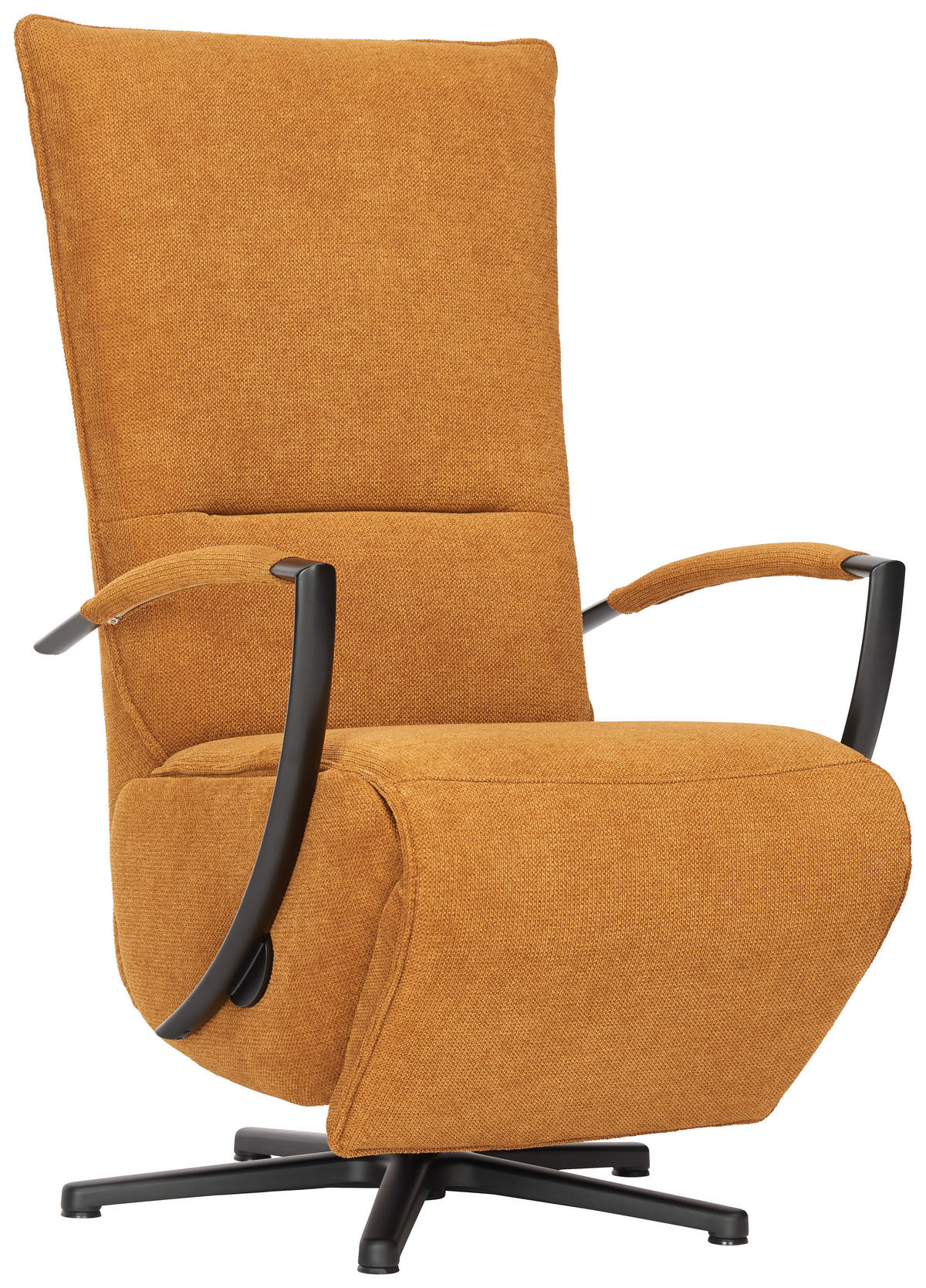 RELAXSESSEL in Textil Gelb  - Gelb/Schwarz, Design, Textil/Metall (66/114/84cm) - Moderano