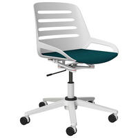 DREHSTUHL Weiss, Petrol  - Weiss/Petrol, Design, Kunststoff/Metall (70/68/40cm) - Aeris