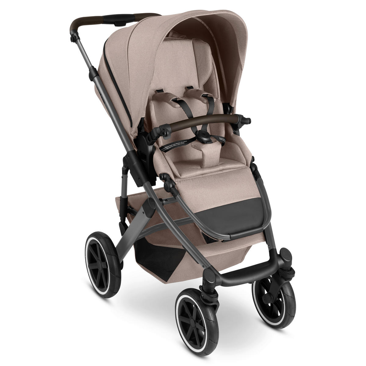 KINDERWAGENSET Salsa 5 Air 4in1 Set Calla  - Beigebraun/Schwarz, Basics, Textil/Metall (63/118/95.5cm) - ABC Design