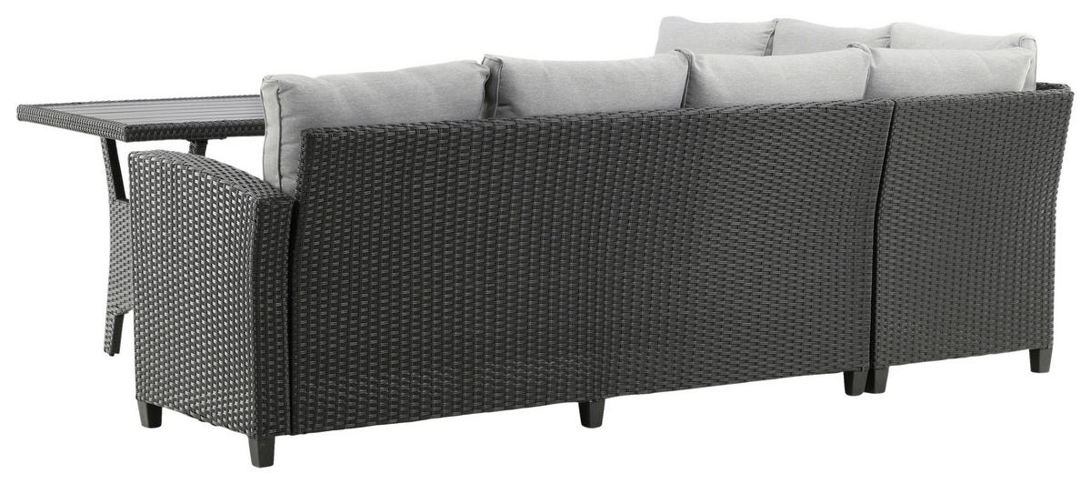 DINING-LOUNGESET  - Schwarz, KONVENTIONELL, Kunststoff (173/227cm) - Gardenson