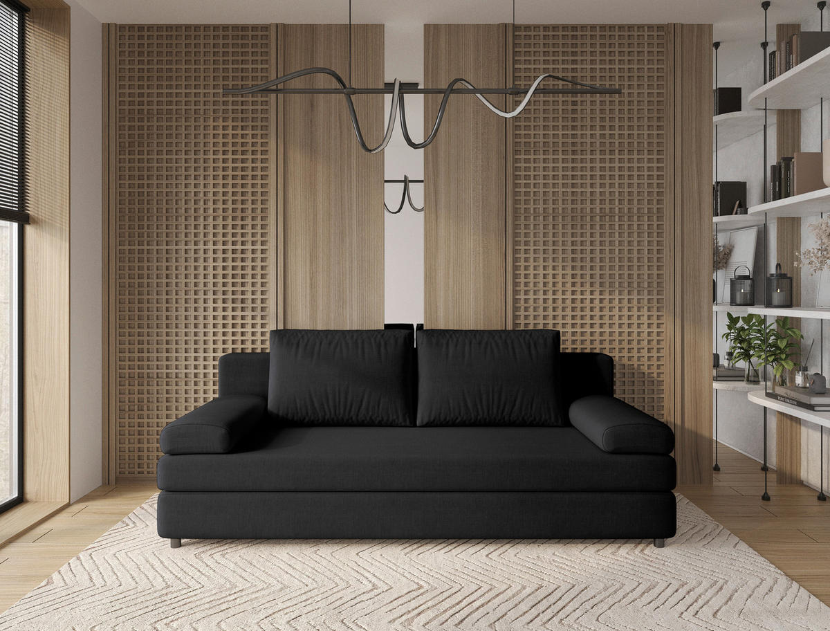 ROZKLÁDACÍ POHOVKA, textil, antracitová - černá/antracitová, Design, textil/plast (200/88/87cm) - Ti'me