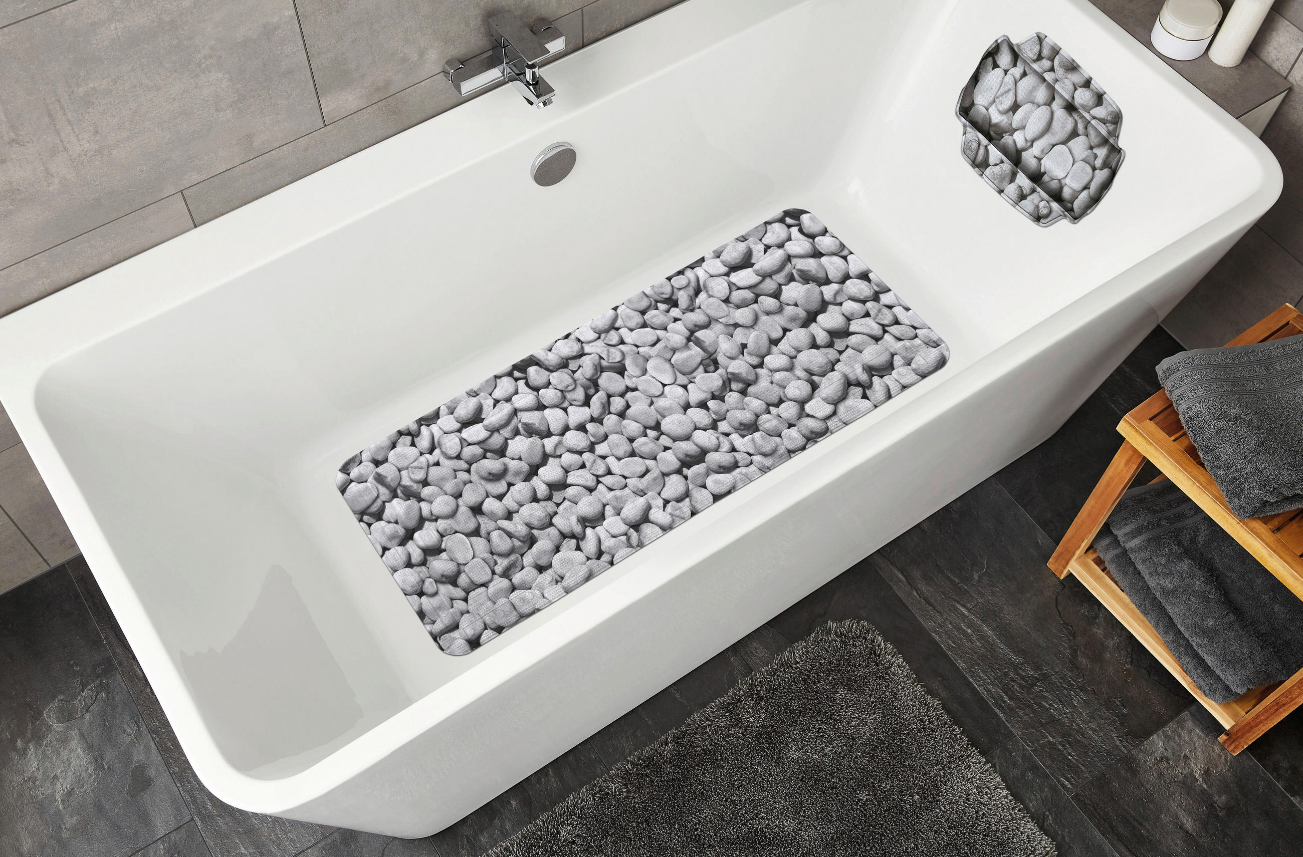BADEWANNENEINLAGE Kunststoff  - Grau, Basics, Kunststoff (36/92cm) - Kleine Wolke