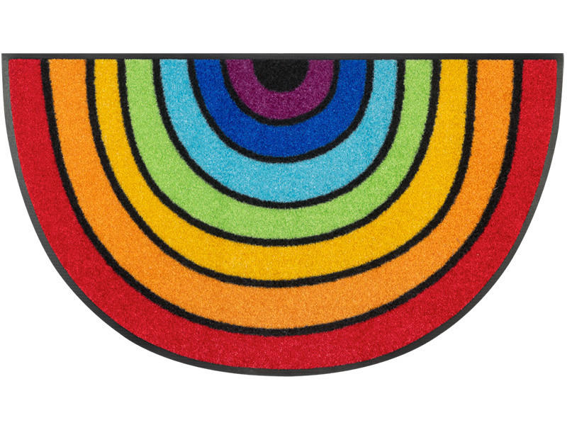wash+dry FUßMATTE Round Rainbow Mehrfarbig 50x85 cm