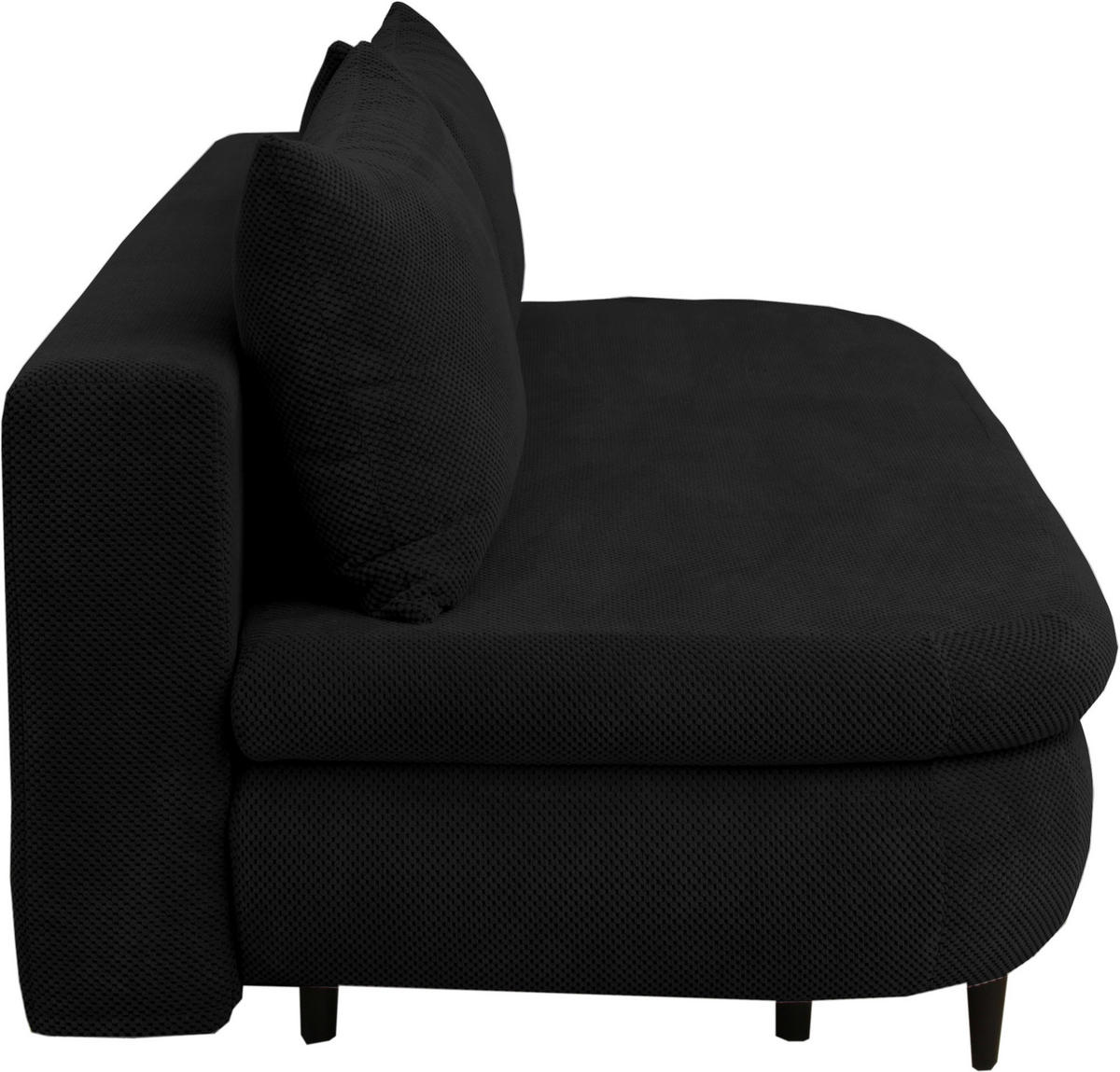 SCHLAFSOFA in Webstoff, Plüsch Schwarz  - Schwarz, Design, Textil (213/89/105cm) - Novel