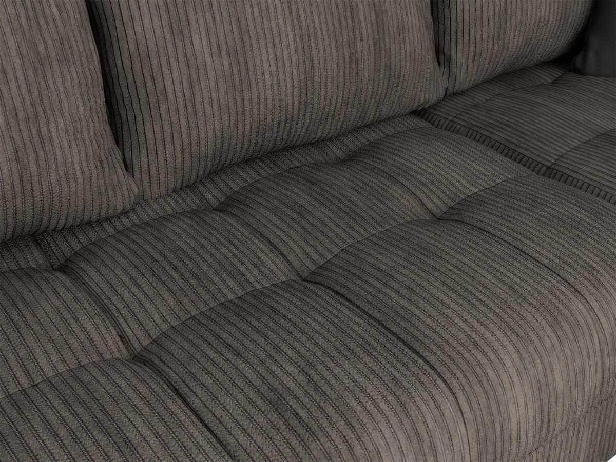 ECKSOFA Braun Cord  - Schwarz/Braun, Design, Kunststoff/Textil (177/276cm) - MID.YOU