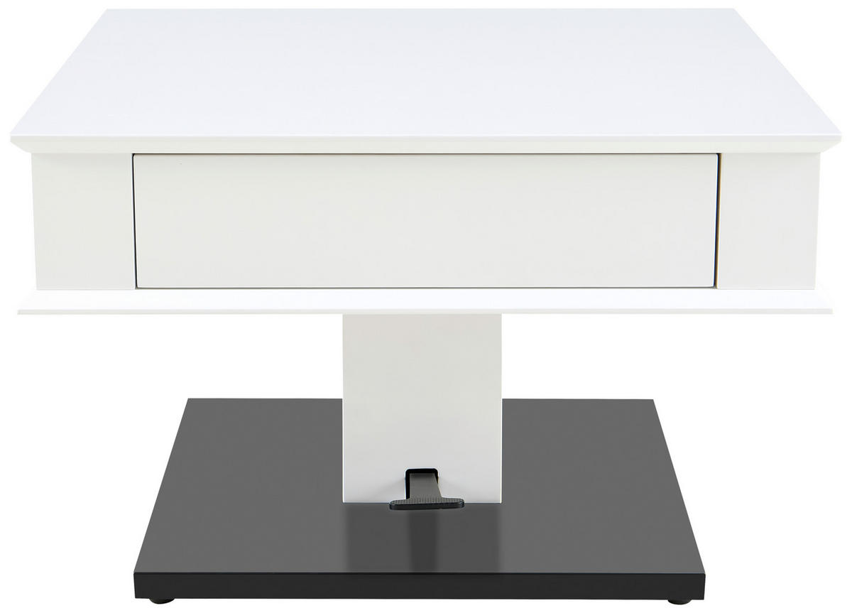 COUCHTISCH 70/70/46,5-66 cm quadratisch Schwarz, Weiß  - Schwarz/Weiß, Design, Holzwerkstoff/Metall (70/70/46,5-66cm) - Carryhome