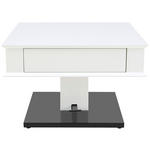 COUCHTISCH 70/70/46,5-66 cm quadratisch Schwarz, Weiß  - Schwarz/Weiß, Design, Holzwerkstoff/Metall (70/70/46,5-66cm) - Carryhome