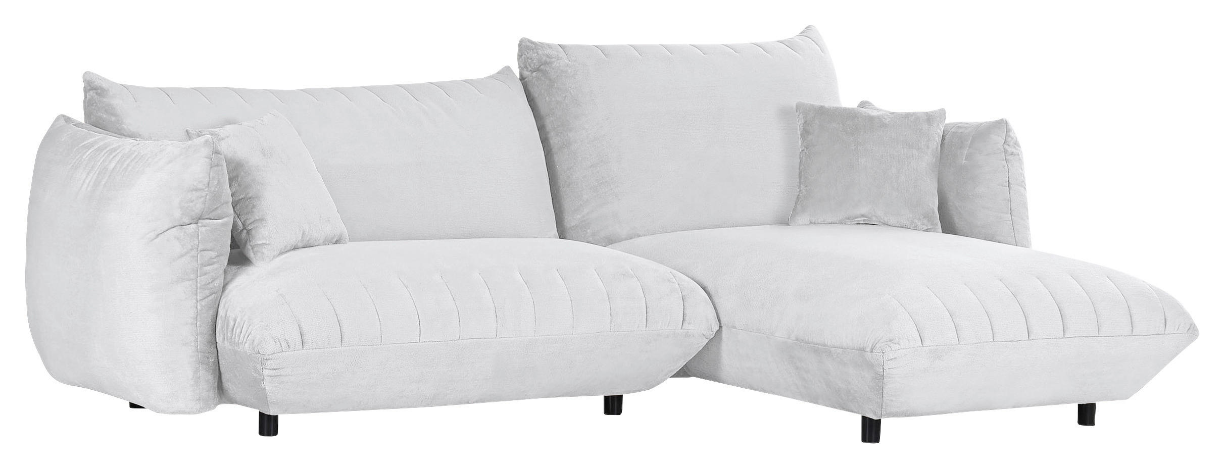 ECKSOFA Weiß Plüsch  - Schwarz/Weiß, KONVENTIONELL, Kunststoff/Textil (270/170cm) - Carryhome