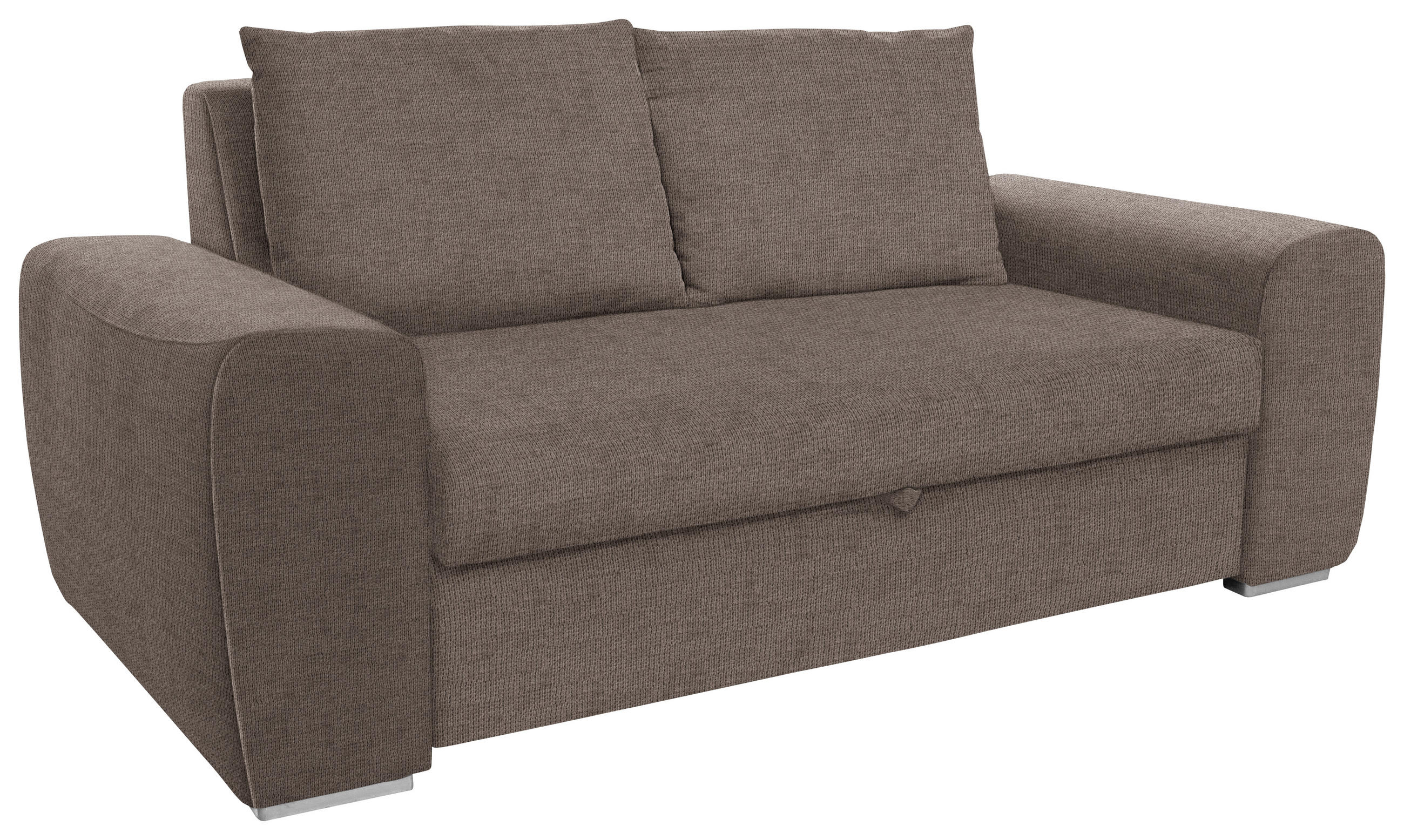 SCHLAFSOFA in Hellbraun  - Chromfarben/Hellbraun, Design, Holz/Textil (199/92/97cm) - Hom`in