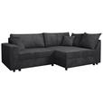 ECKSOFA Anthrazit Cord  - Anthrazit/Schwarz, KONVENTIONELL, Kunststoff/Textil (245/153cm) - Carryhome