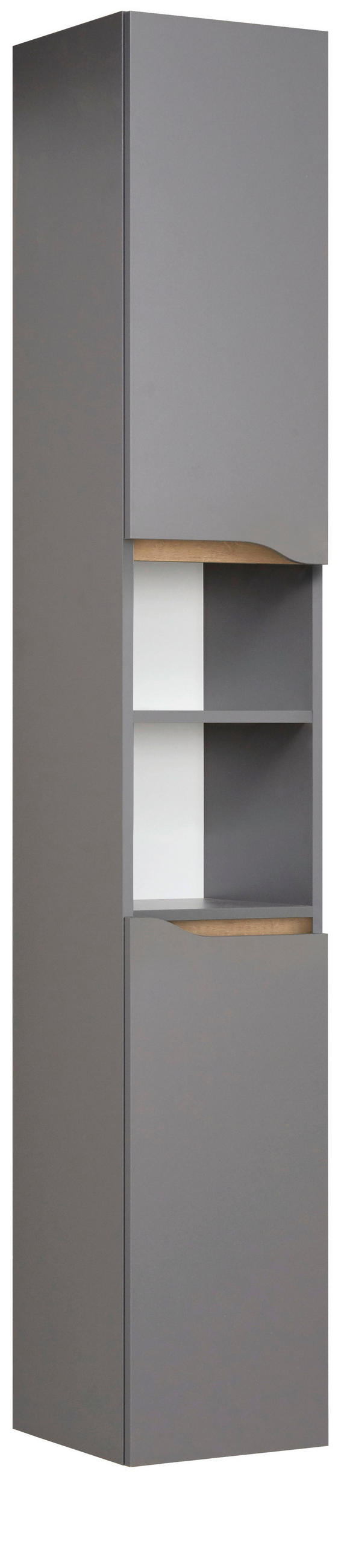 HOCHSCHRANK 30/185,5/33 cm  - Eichefarben/Dunkelgrau, KONVENTIONELL, Glas/Holzwerkstoff (30/185,5/33cm) - Pelipal