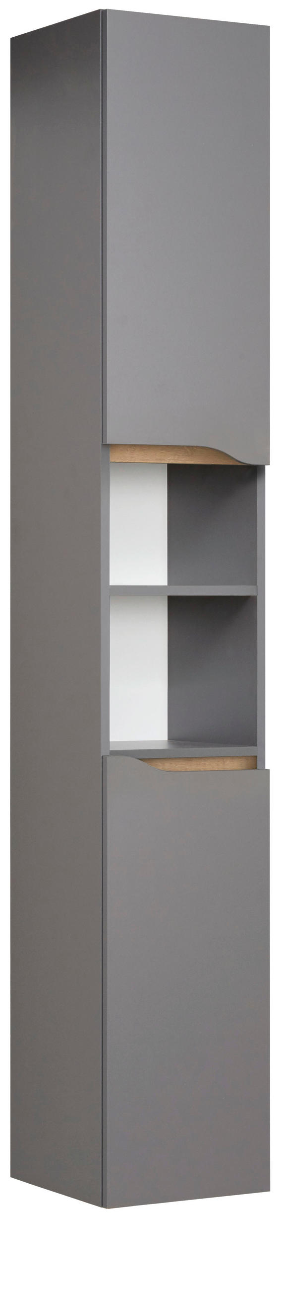 HOCHSCHRANK 30/185,5/33 cm  - Eichefarben/Dunkelgrau, KONVENTIONELL, Glas/Holzwerkstoff (30/185,5/33cm) - Pelipal