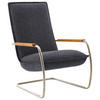 SESSEL in Flachgewebe Dunkelblau  - Edelstahlfarben/Eichefarben, Design, Holz/Textil (76/105/87cm) - Koinor