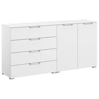 SIDEBOARD 160/81/42 cm  in Weiss  - Weiss/Silberfarben, Design, Holzwerkstoff/Kunststoff (160/81/42cm) - Novel