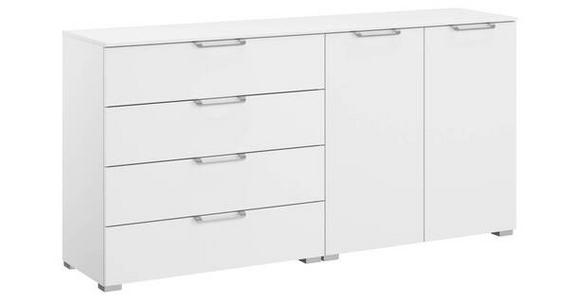 SIDEBOARD 160/81/42 cm in Weiß - Silberfarben/Alufarben, Design, Holzwerkstoff/Kunststoff (160/81/42cm) - Novel