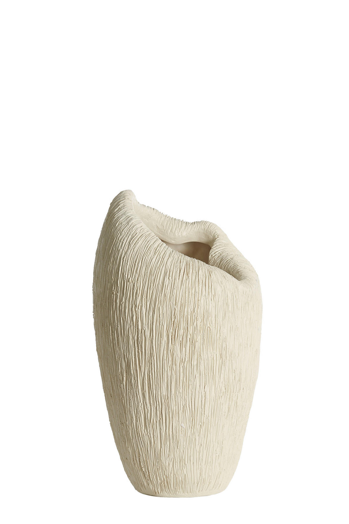 DEKOVASE  - Creme, Basics, Kunststoff/Stein (28/26,5/50cm) - Light & Living