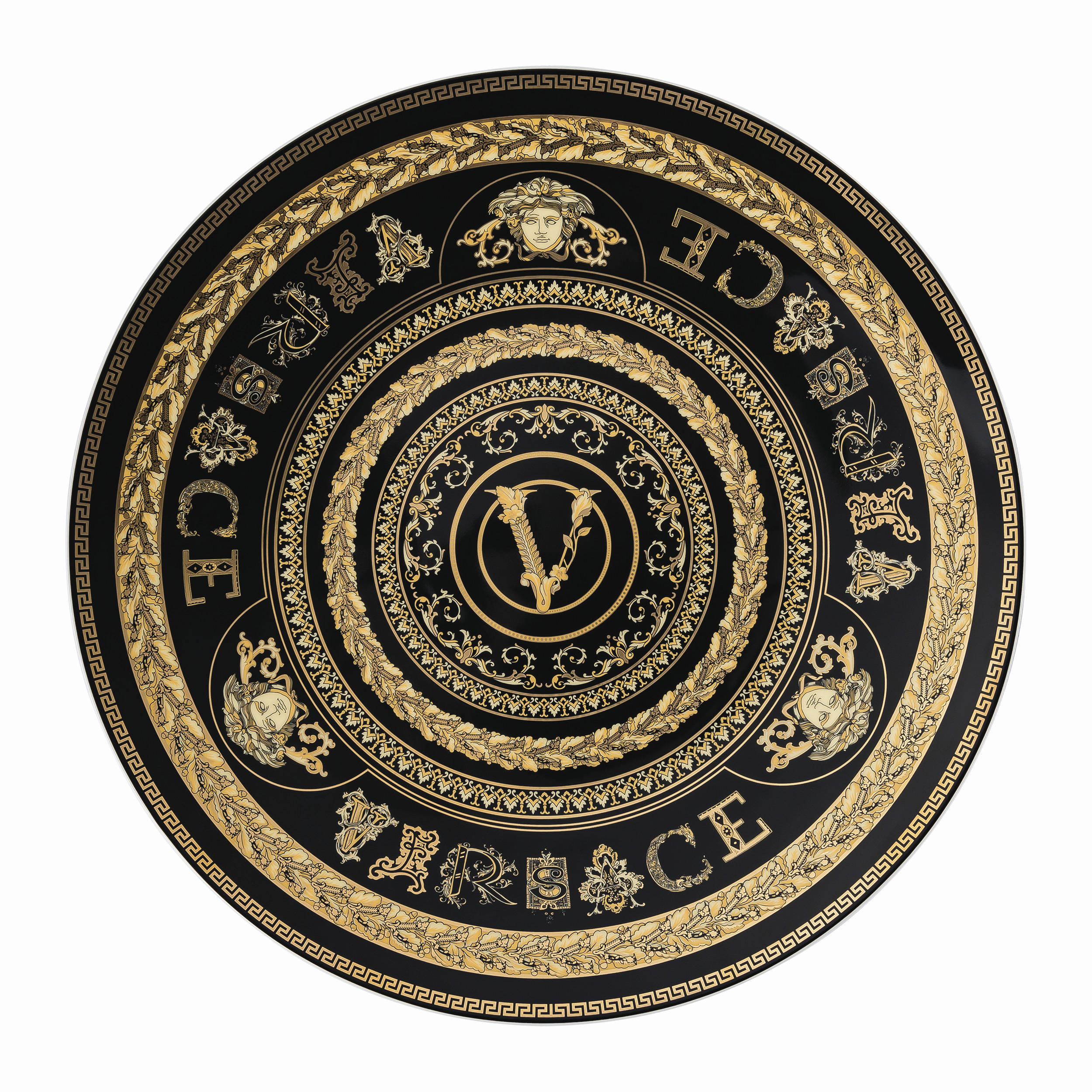 TANJUR 33/33/2 cm VITRUS GALA BLACK - zlatne boje/crna, Basics, keramika (33/33/2cm) - Versace