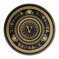 TANJIR          33/33/2 cm   VITRUS GALA BLACK   - zlatna/crna, Osnovno, keramika (33/33/2cm) - Versace