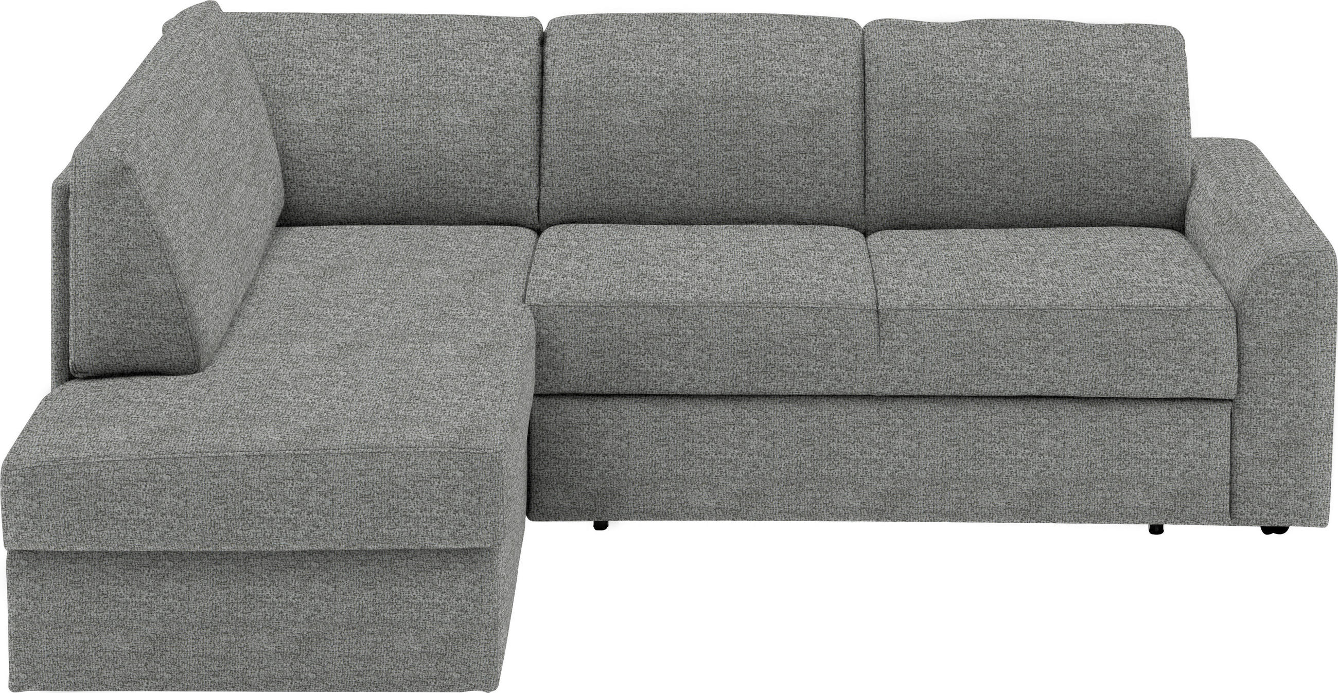 ECKSOFA in Webstoff Hellgrau  - Hellgrau/Schwarz, Konventionell, Kunststoff/Textil (165/224cm) - Xora