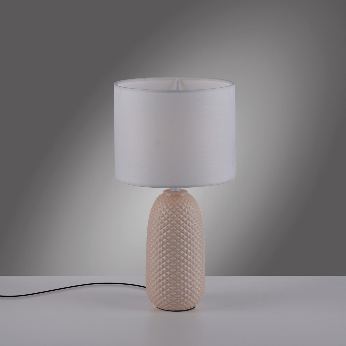 TISCHLEUCHTE PINE 20/20/38 cm  - Sandfarben/Weiß, Design, Glas/Kunststoff (20/20/38cm)