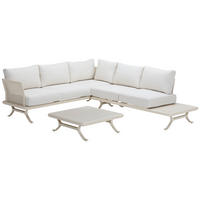 LOUNGEGARNITUR 198/248 cm Aluminium  - Beige/Weiß, Design, Textil/Stein (198/248cm) - Dieter Knoll