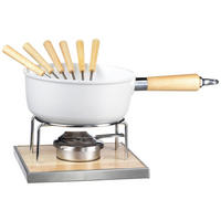 FONDUESET Lumaca  - Hellbraun/Weiß, Trend, Holz/Metall (37,5/19/20cm) - Mäser