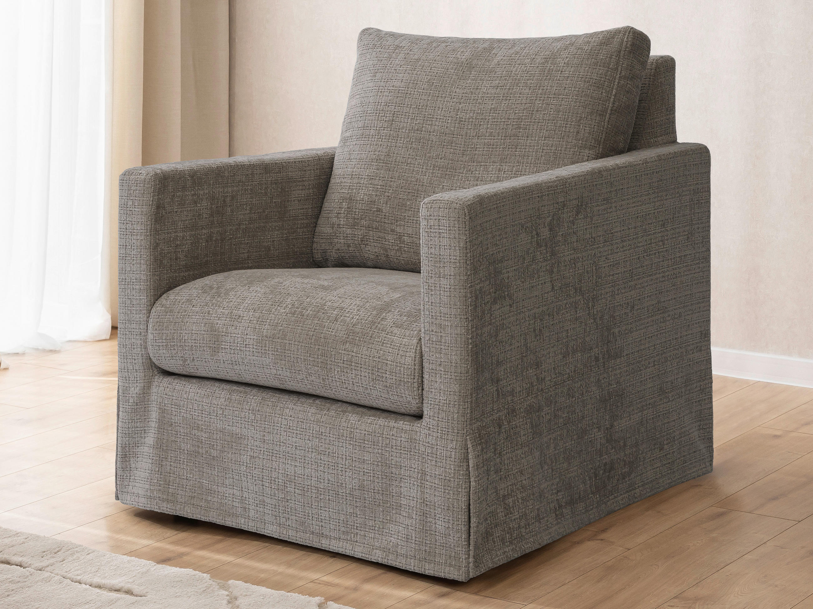 SESSEL in Chenille Braun  - Schwarz/Braun, Design, Kunststoff/Textil (84/89/95cm) - P & B