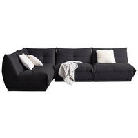ECKSOFA in Lederlook Schwarz  - Schwarz, Trend, Textil (210/315cm) - Livetastic