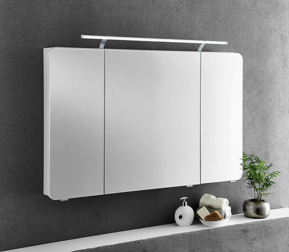 SPIEGELSCHRANK 120/72/17 cm  - Chromfarben/Weiß, Basics, Glas/Holzwerkstoff (120/72/17cm) - Sadena
