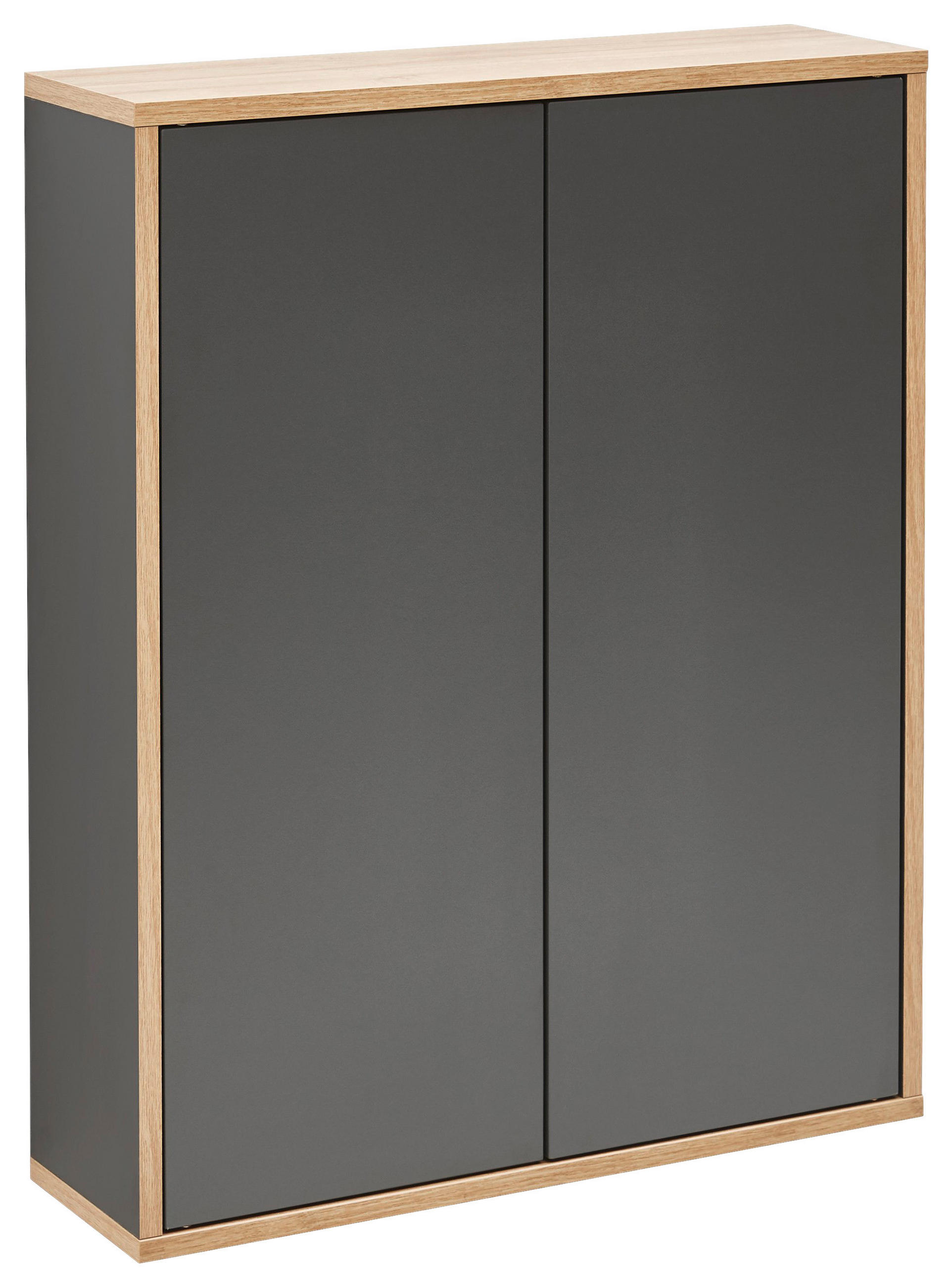 HÄNGESCHRANK 60/75/18,5 cm - Eichefarben/Anthrazit, MODERN, Glas/Holzwerkstoff (60/75/18,5cm) - MID.YOU