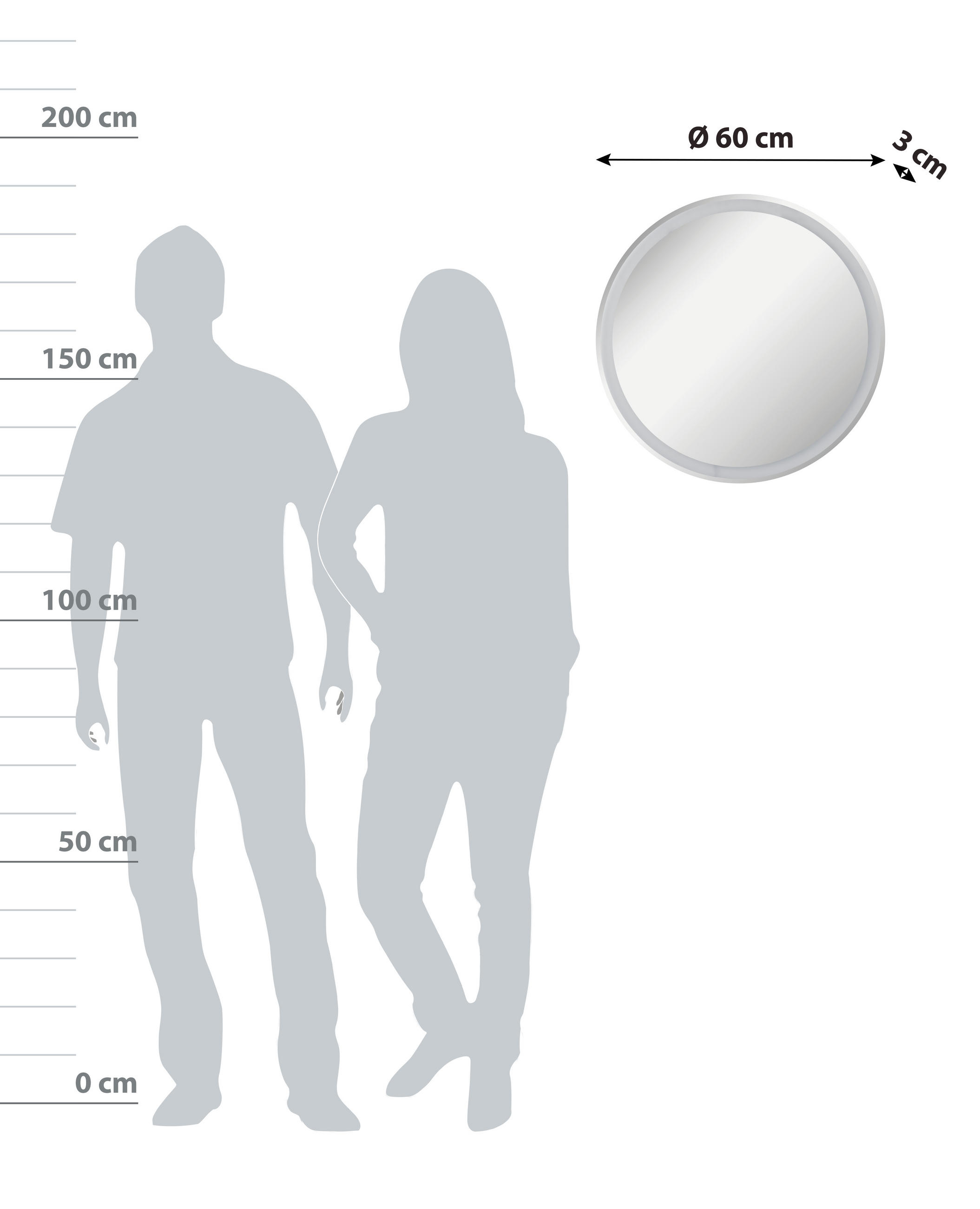 WANDSPIEGEL 60/60/3 cm - Basics, Glas (60/60/3cm) - MID.YOU