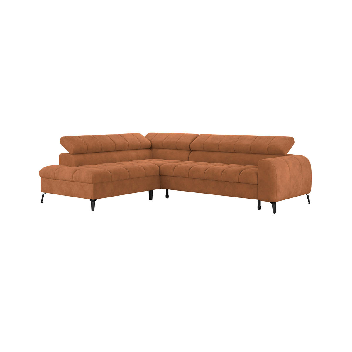 ECKSOFA Rostfarben  - Rostfarben/Schwarz, Trend, Kunststoff/Textil (203/261cm) - Livetastic