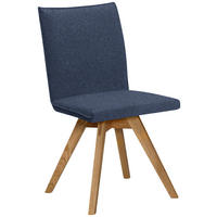 STUHL  in Samt  - Eichefarben/Dunkelblau, Konventionell, Holz/Textil (60/91/61cm) - Moderano