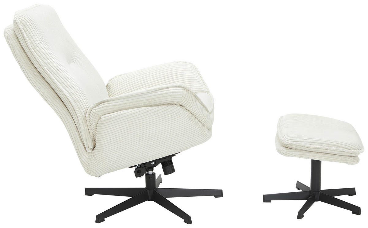 RELAXSESSELSET in Metall, Textil Creme  - Creme/Schwarz, Design, Textil/Metall (75/103/85cm) - Carryhome