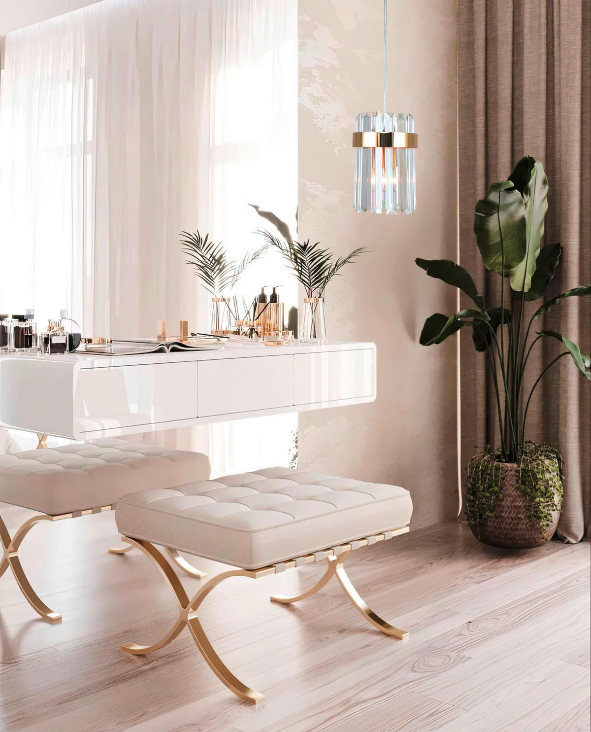 HÄNGELEUCHTE     - Goldfarben, KONVENTIONELL, Glas (150/14/14cm)