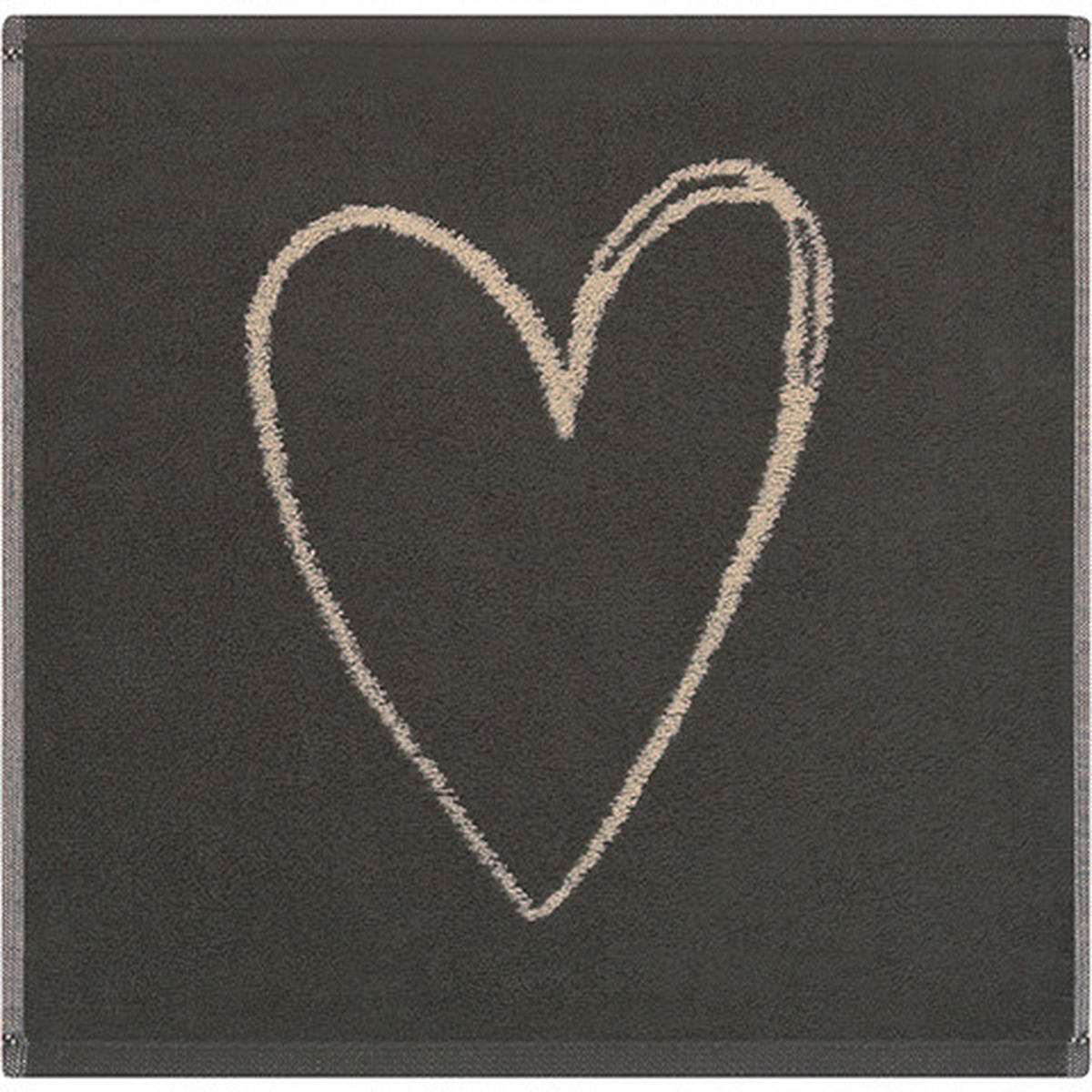 PEŠKIR ZA RUKE Heart Beats  3 dela prirodna boja, crna 30/30 cm  - prirodna boja/crna, Konvencionalno, tekstil (30/30cm) - Cawoe